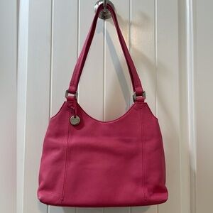 Charter Club Baby Pink Pebbled Leather Vintage Shoulder Bag Y2K Barbiecore
